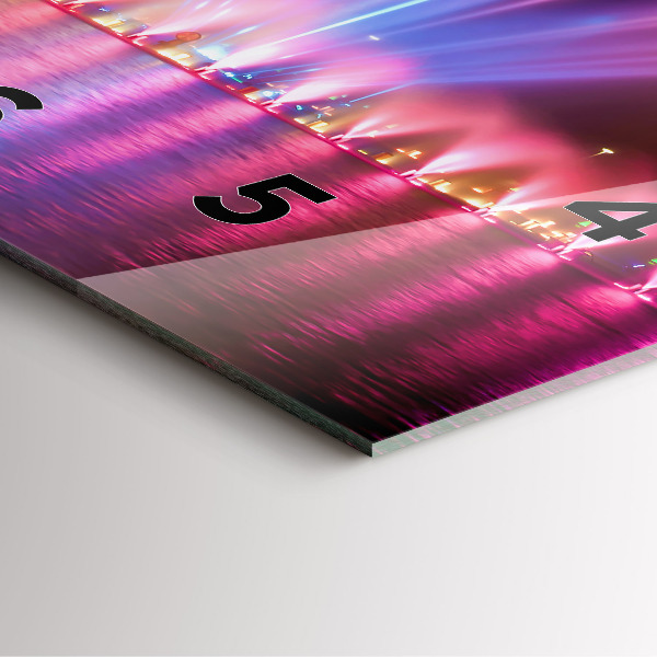 Square wall clock Wroclaw Fountain at Night