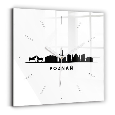 Square wall clock Poznan panorama graphics