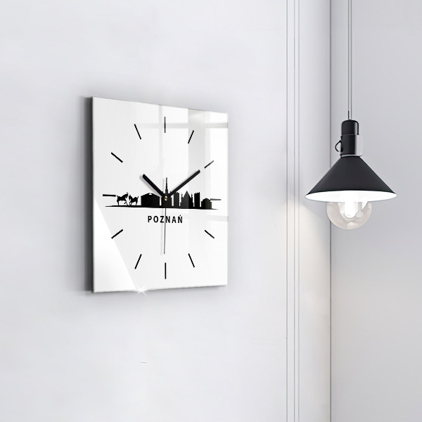 Square wall clock Poznan panorama graphics