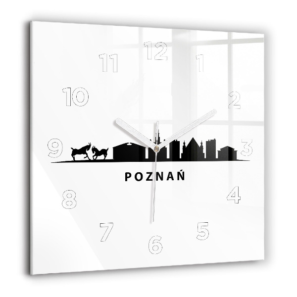 Square wall clock Poznan panorama graphics