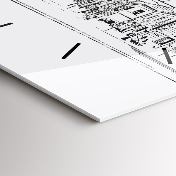 Square wall clock Illustration of the city of Poznań