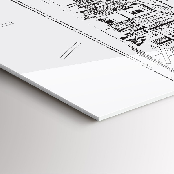 Square wall clock Illustration of the city of Poznań