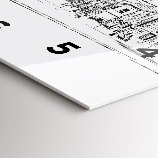 Square wall clock Illustration of the city of Poznań