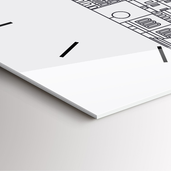 Square wall clock Lodz architecture panorama