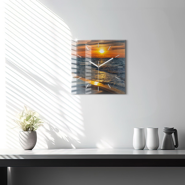 Square wall clock Władysławowo Baltic Sea