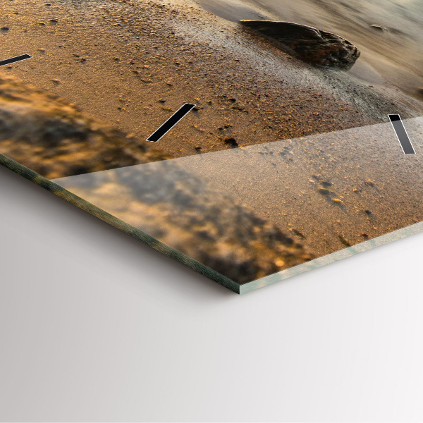 Square wall clock Sunrise Baltic Sea