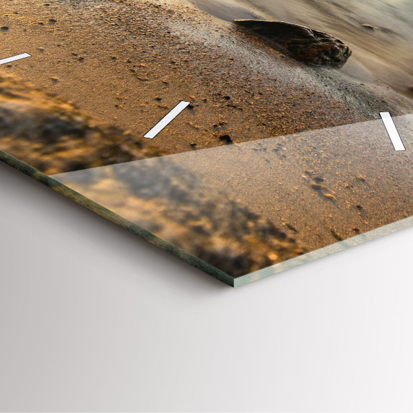 Square wall clock Sunrise Baltic Sea