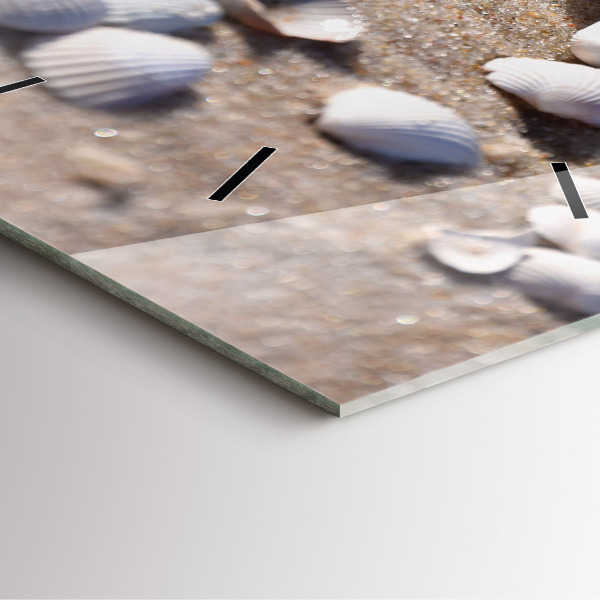 Square wall clock Seashells on the beach