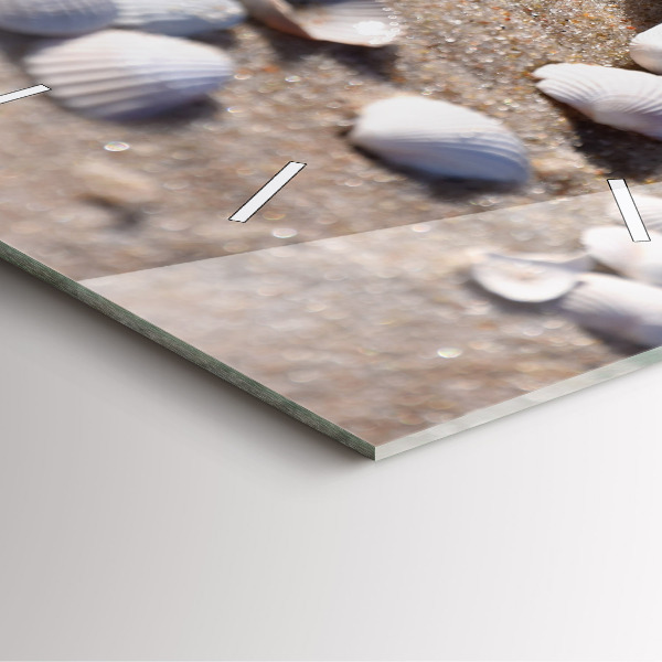 Square wall clock Seashells on the beach
