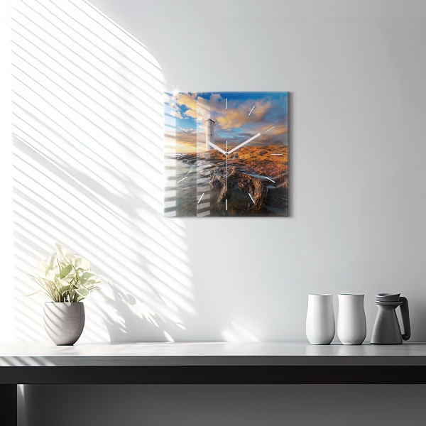 Square wall clock The Lighthouse and the Baltic Sea