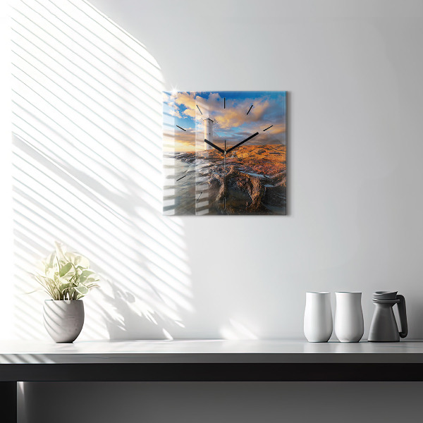 Square wall clock The Lighthouse and the Baltic Sea