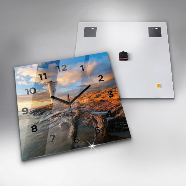 Square wall clock The Lighthouse and the Baltic Sea