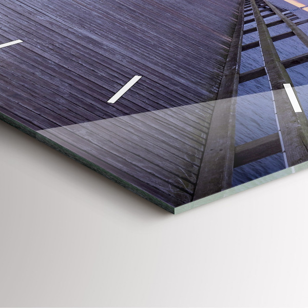 Square wall clock Pier on the Baltic Sea