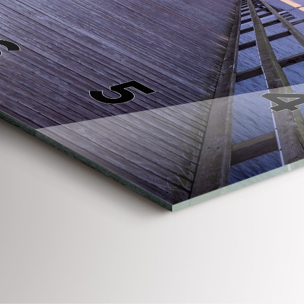 Square wall clock Pier on the Baltic Sea