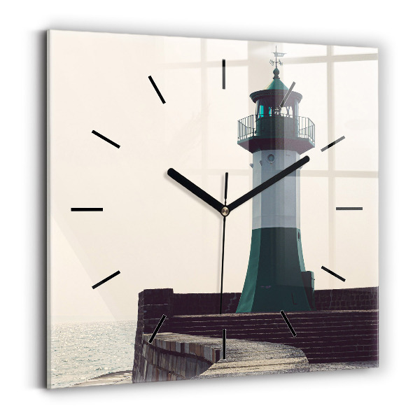 Square wall clock The lighthouse and the sea