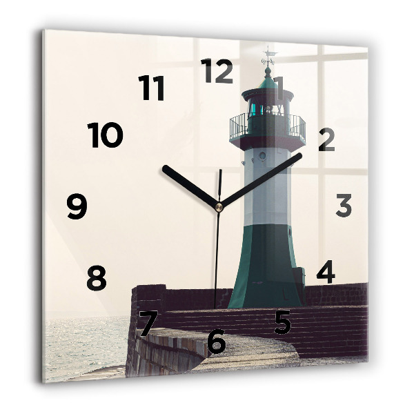 Square wall clock The lighthouse and the sea