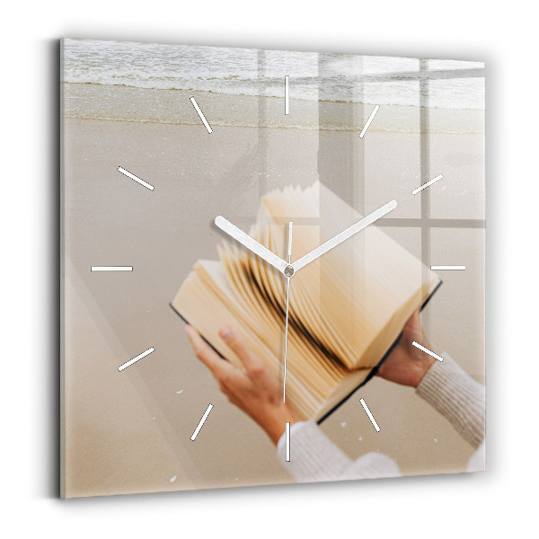 Square wall clock A moment with a book
