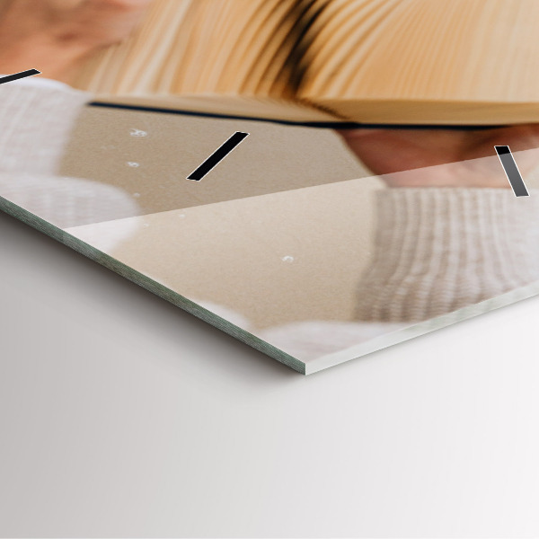 Square wall clock A moment with a book