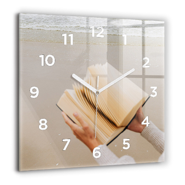 Square wall clock A moment with a book