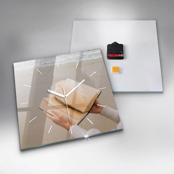 Square wall clock A moment with a book