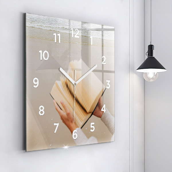 Square wall clock A moment with a book
