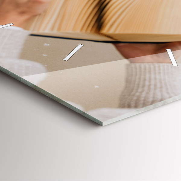 Square wall clock A moment with a book