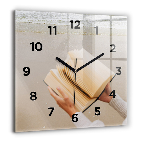 Square wall clock A moment with a book