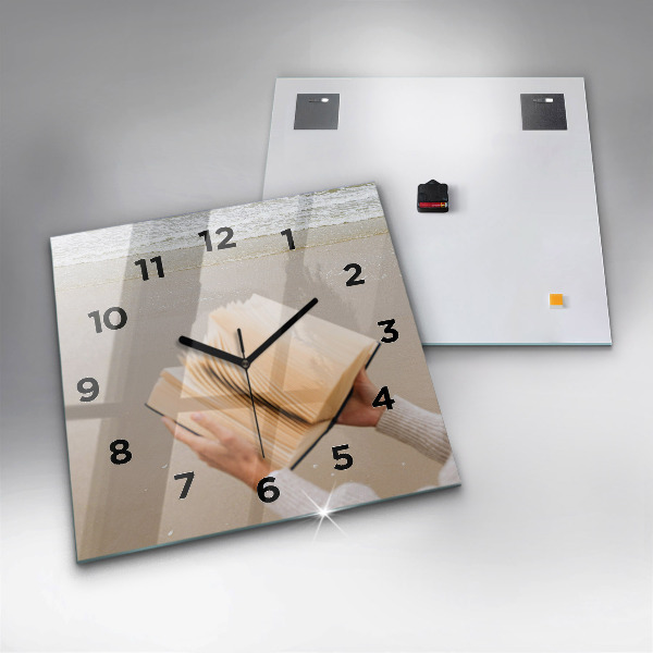 Square wall clock A moment with a book