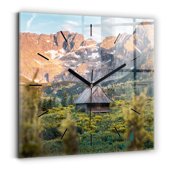Square wall clock Cottage in the Tatra Mountains
