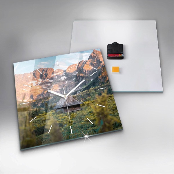 Square wall clock Cottage in the Tatra Mountains