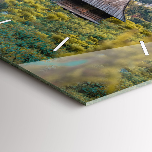 Square wall clock Cottage in the Tatra Mountains