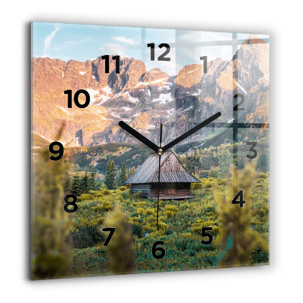 Square wall clock Cottage in the Tatra Mountains