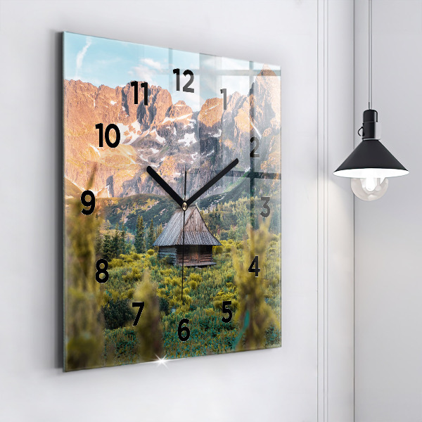 Square wall clock Cottage in the Tatra Mountains