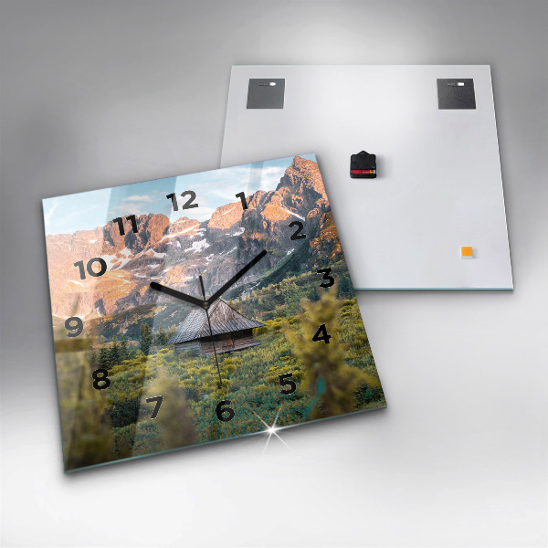 Square wall clock Cottage in the Tatra Mountains