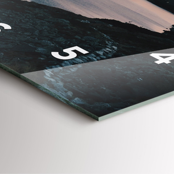 Square wall clock Lake and mountains