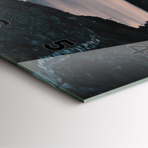 Square wall clock Lake and mountains