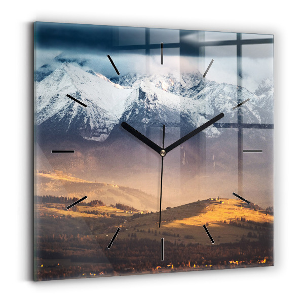 Square wall clock Winter landscape of the Tatra Mountains