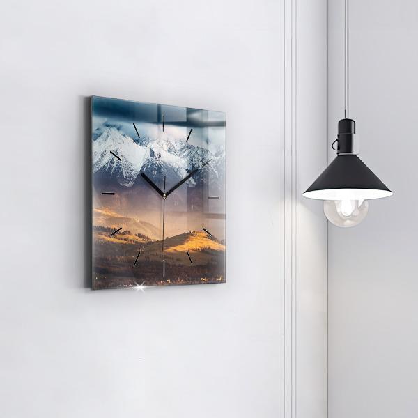 Square wall clock Winter landscape of the Tatra Mountains