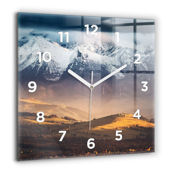 Square wall clock Winter landscape of the Tatra Mountains