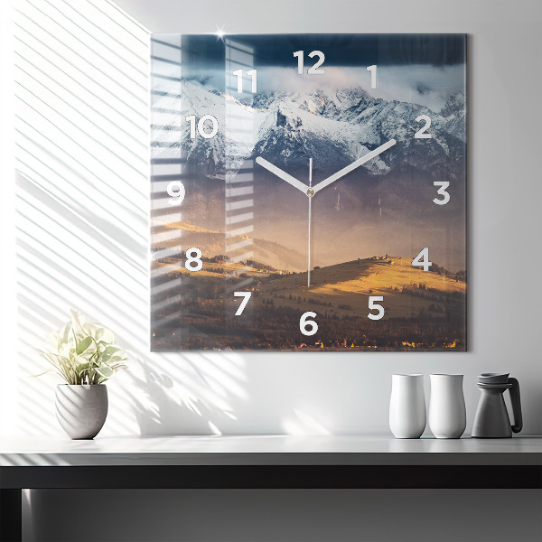 Square wall clock Winter landscape of the Tatra Mountains
