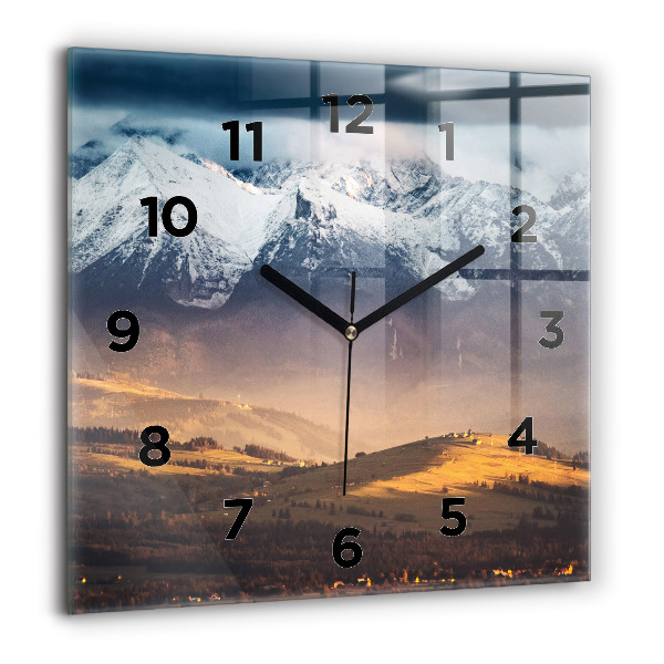 Square wall clock Winter landscape of the Tatra Mountains