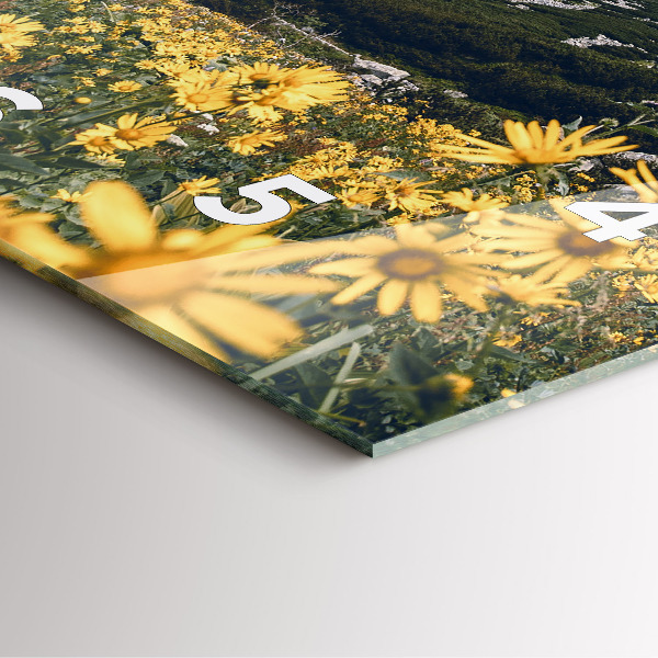 Square wall clock Meadow flowers in the mountains
