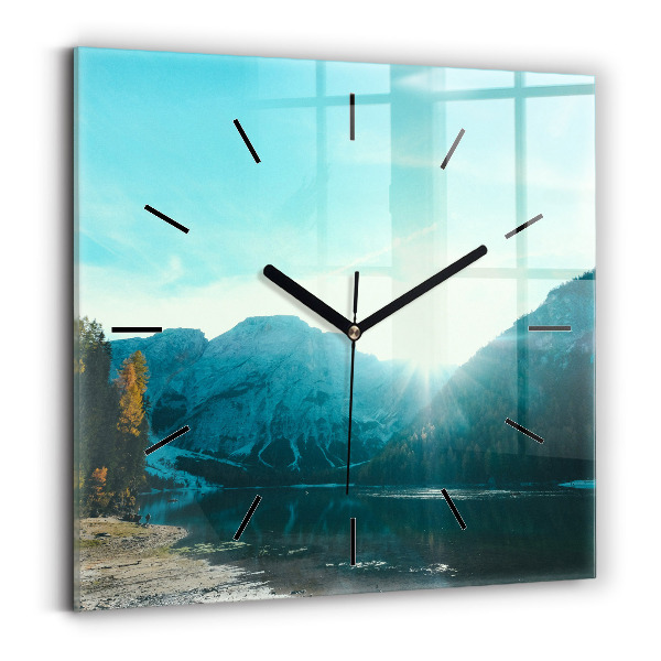 Square wall clock Mountain and river in Poland