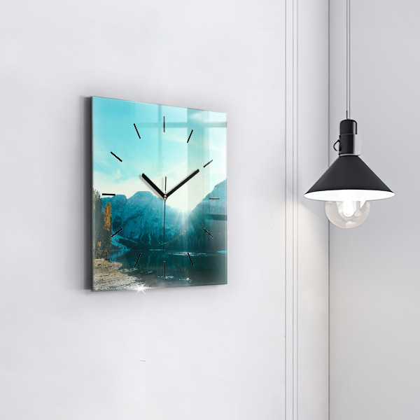 Square wall clock Mountain and river in Poland
