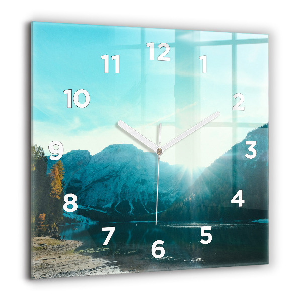 Square wall clock Mountain and river in Poland