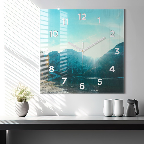 Square wall clock Mountain and river in Poland