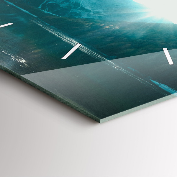 Square wall clock Mountain and river in Poland