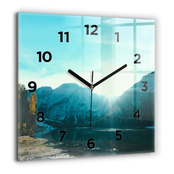 Square wall clock Mountain and river in Poland