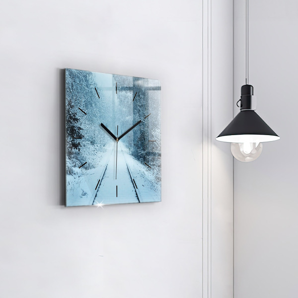 Square wall clock Deer on the tracks