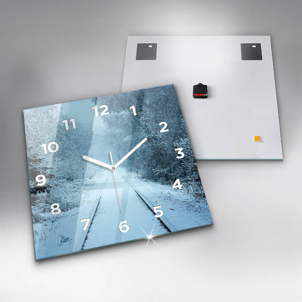 Square wall clock Deer on the tracks